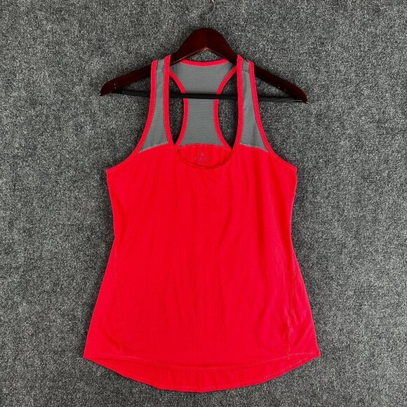 Athleta Chi Mesh Tank Top Womens Medium Racerback Hot Pink Gray - Picture 1 of 6